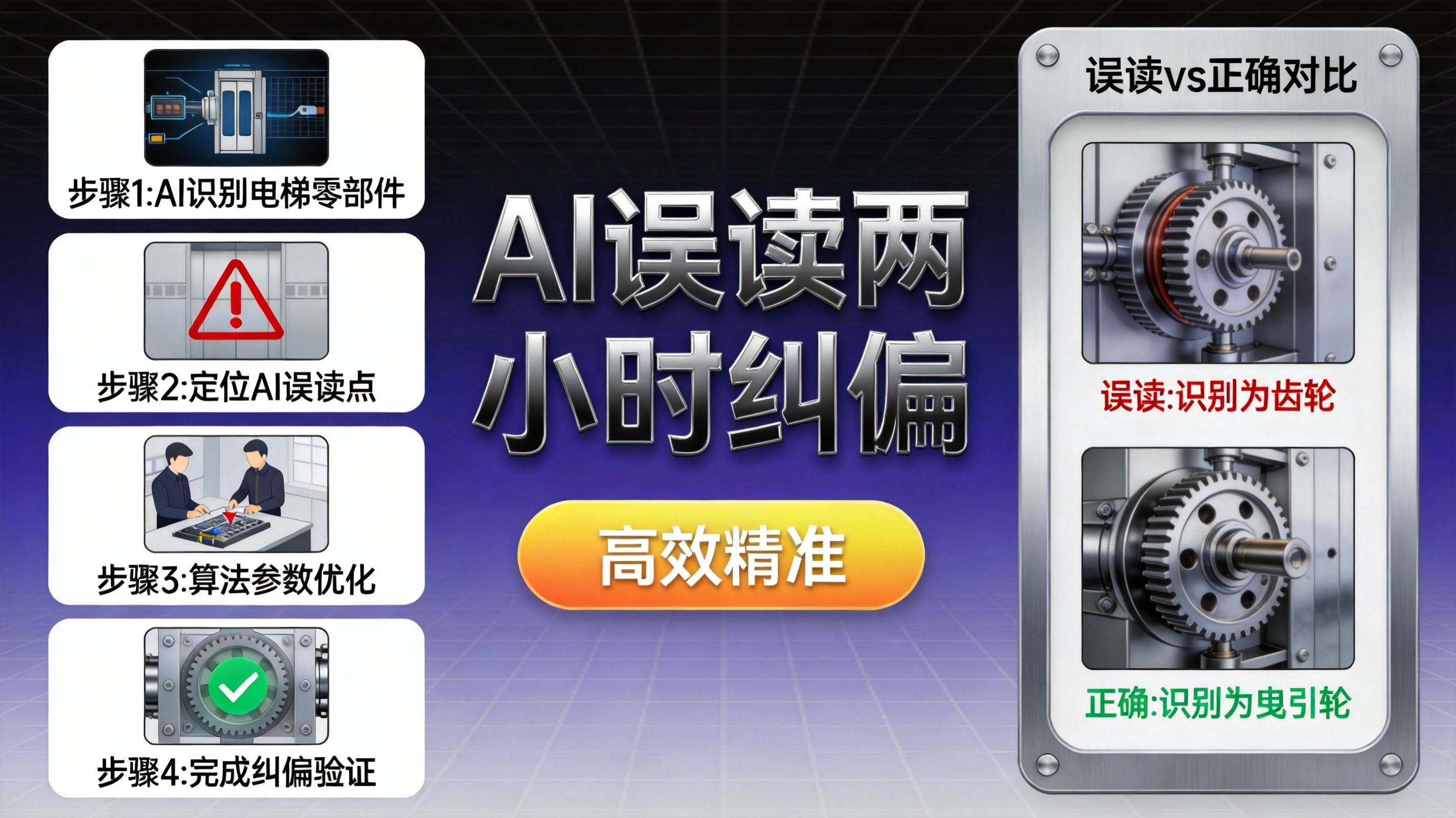 电梯零部件内容被AI误读后两小时内纠偏的操作流程