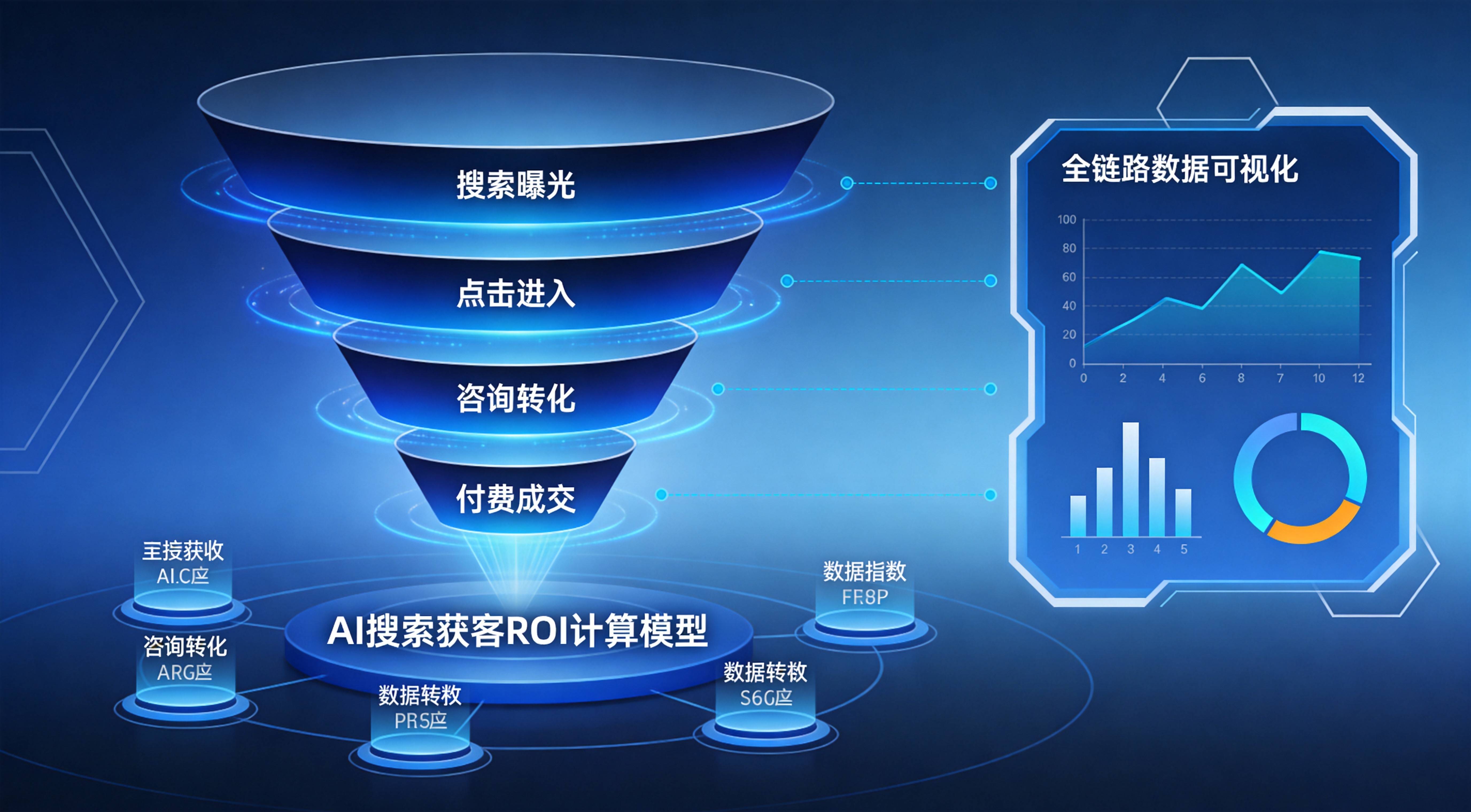 工业企业AI搜索获客ROI计算模型曝光到成交全链路数据拆解